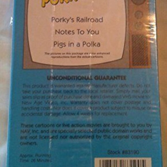 Porky Pig Cartoon Classics VHS - Porkys Railroad Notes To You Pigs In A Polka - - Picture 4 of 16